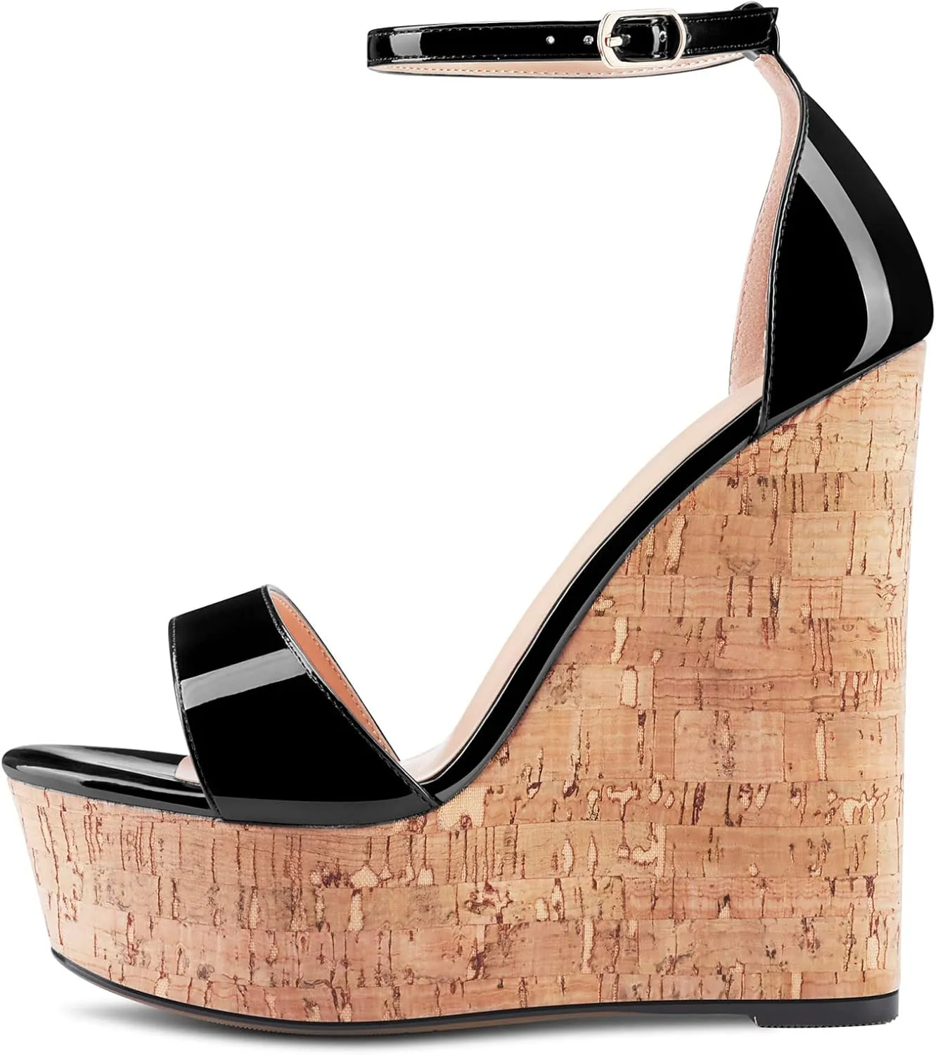 Castamere Women High Wedge Platform Heel Peep Open Toe Ankle Strap Sandals Wedding Party Dress 5.9 Inches Heels