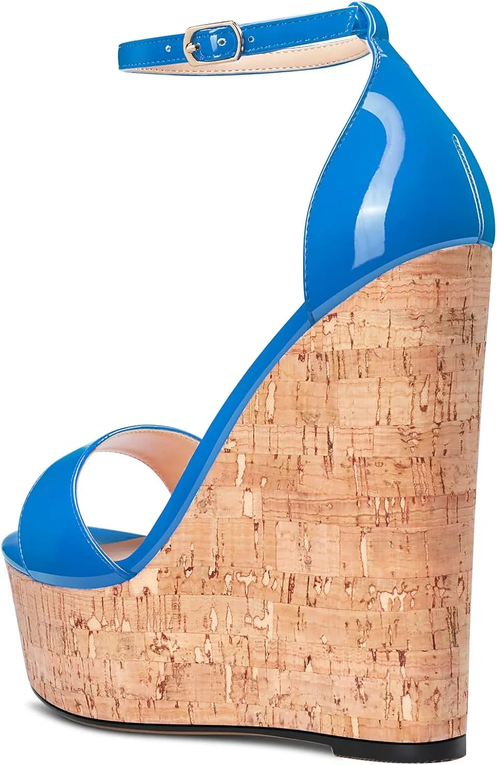 Castamere Women High Wedge Platform Heel Peep Open Toe Ankle Strap Sandals Wedding Party Dress 5.9 Inches Heels