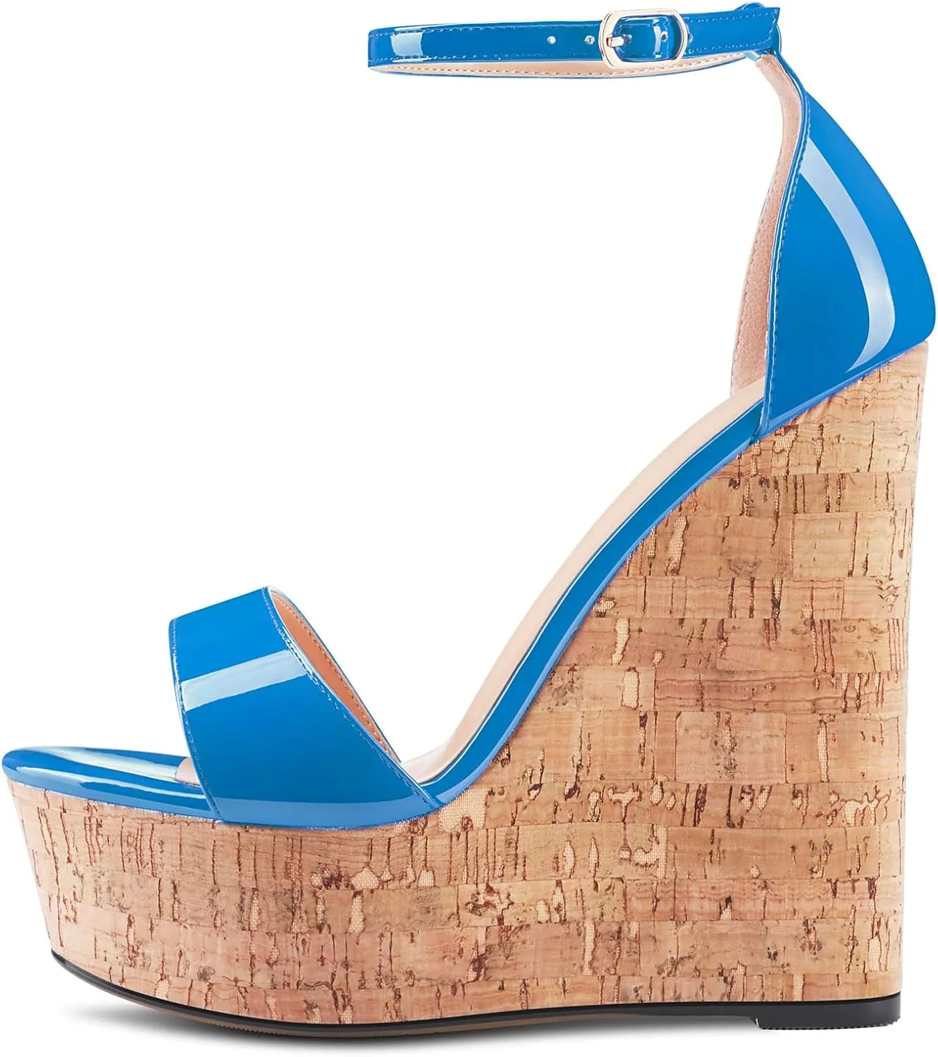 Castamere Women High Wedge Platform Heel Peep Open Toe Ankle Strap Sandals Wedding Party Dress 5.9 Inches Heels