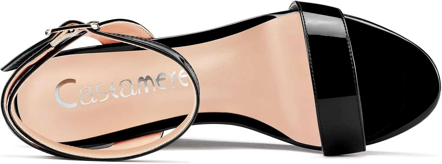 Castamere Women High Wedge Platform Heel Peep Open Toe Sandals Ankle Strap Clear Wedding Classic 3.9 Inches Heels