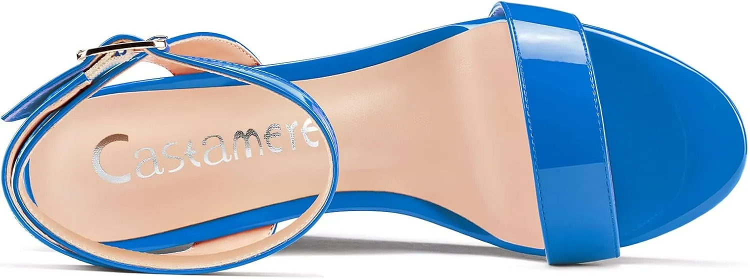 Castamere Women High Wedge Platform Heel Peep Open Toe Sandals Ankle Strap Clear Wedding Classic 3.9 Inches Heels