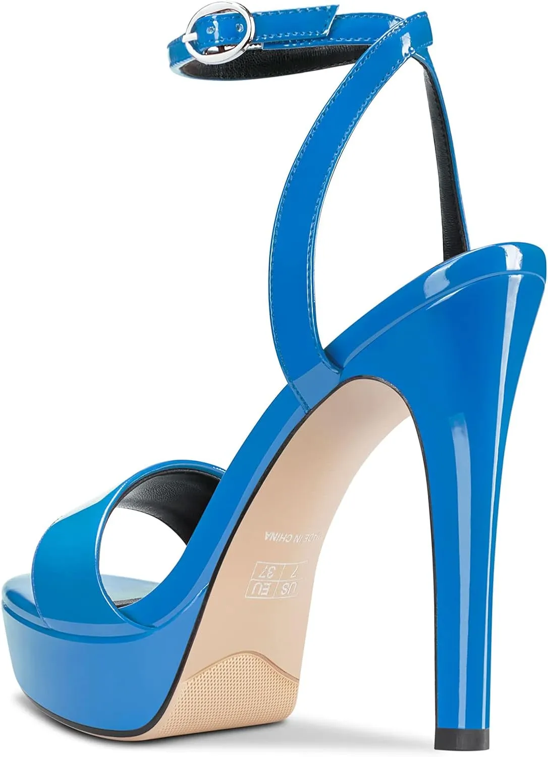 Castamere Women Stiletto High Heel Peep Open Toe Ankle Strap Slingback Sandals Platform Clear Sexy Wedding 5.1 Inches Heels