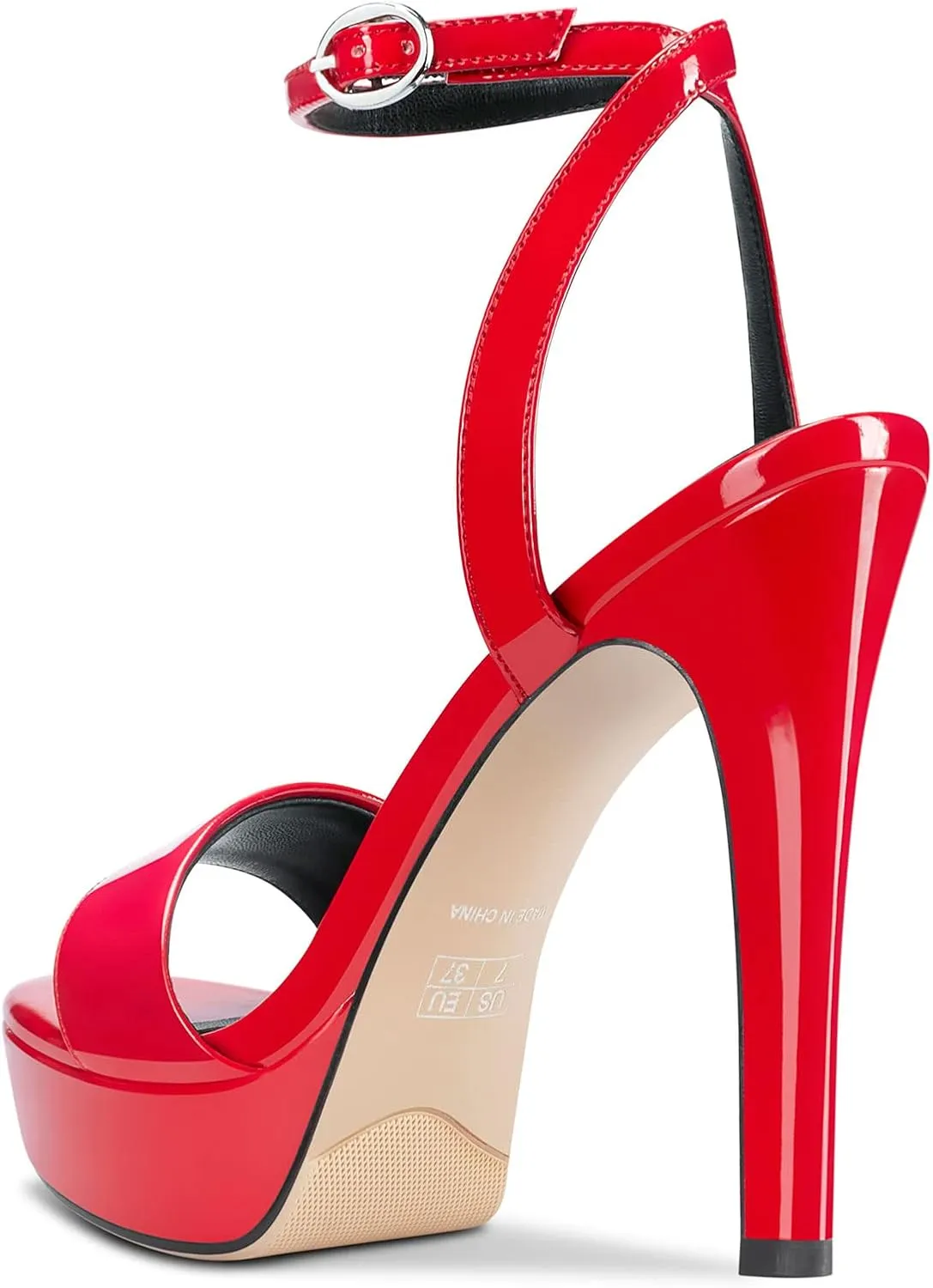Castamere Women Stiletto High Heel Peep Open Toe Ankle Strap Slingback Sandals Platform Clear Sexy Wedding 5.1 Inches Heels