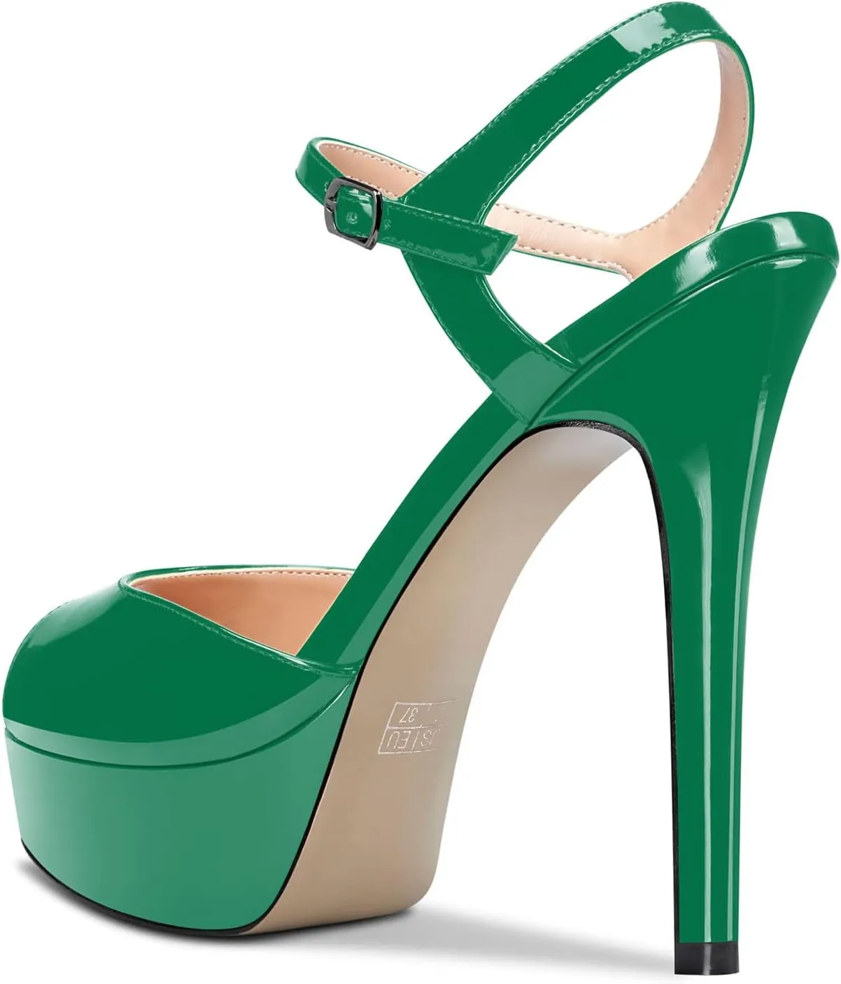 Castamere Women Stiletto High Platform Heel Peep Open Toe Sandals Ankle Strap Slingback Buckle Pumps Wedding Party Dress Shoes 5 Inches Heels