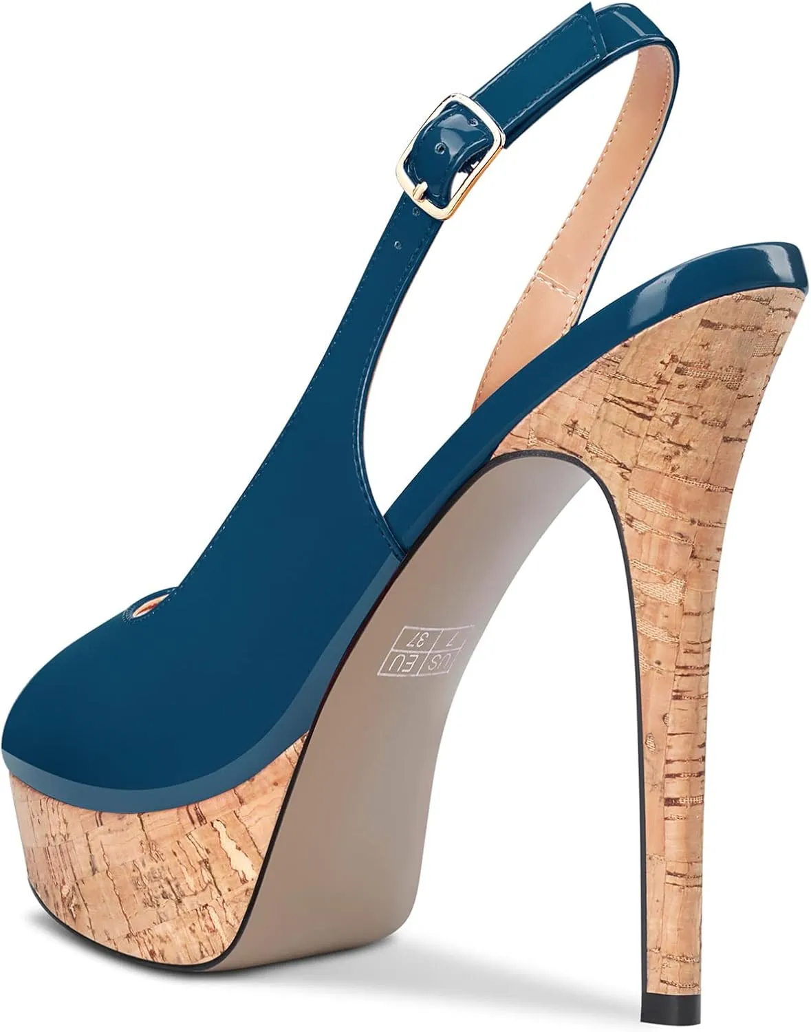 Castamere Women Stiletto High Platform Heel Peep Open Toe Slingback Sandals Classic Wedding Sexy 5.1 Inches Heels Pumps