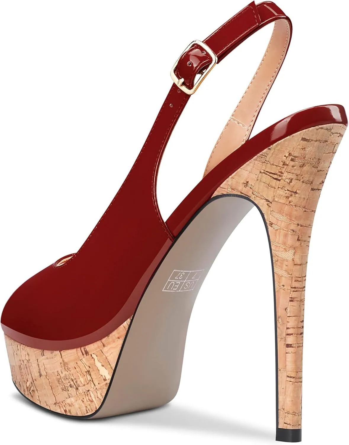 Castamere Women Stiletto High Platform Heel Peep Open Toe Slingback Sandals Classic Wedding Sexy 5.1 Inches Heels Pumps