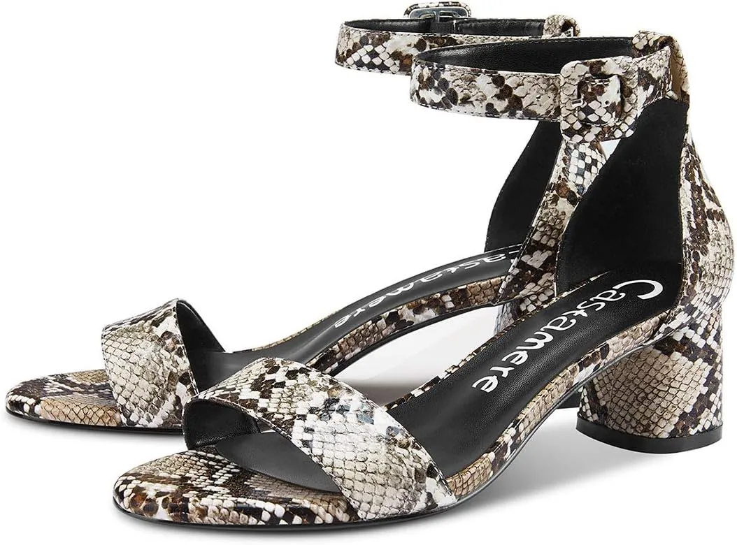 Castamere Womens Chunky Block Heel Sandals Ankle Strap Open Toe Buckle 5CM Heels Sandal