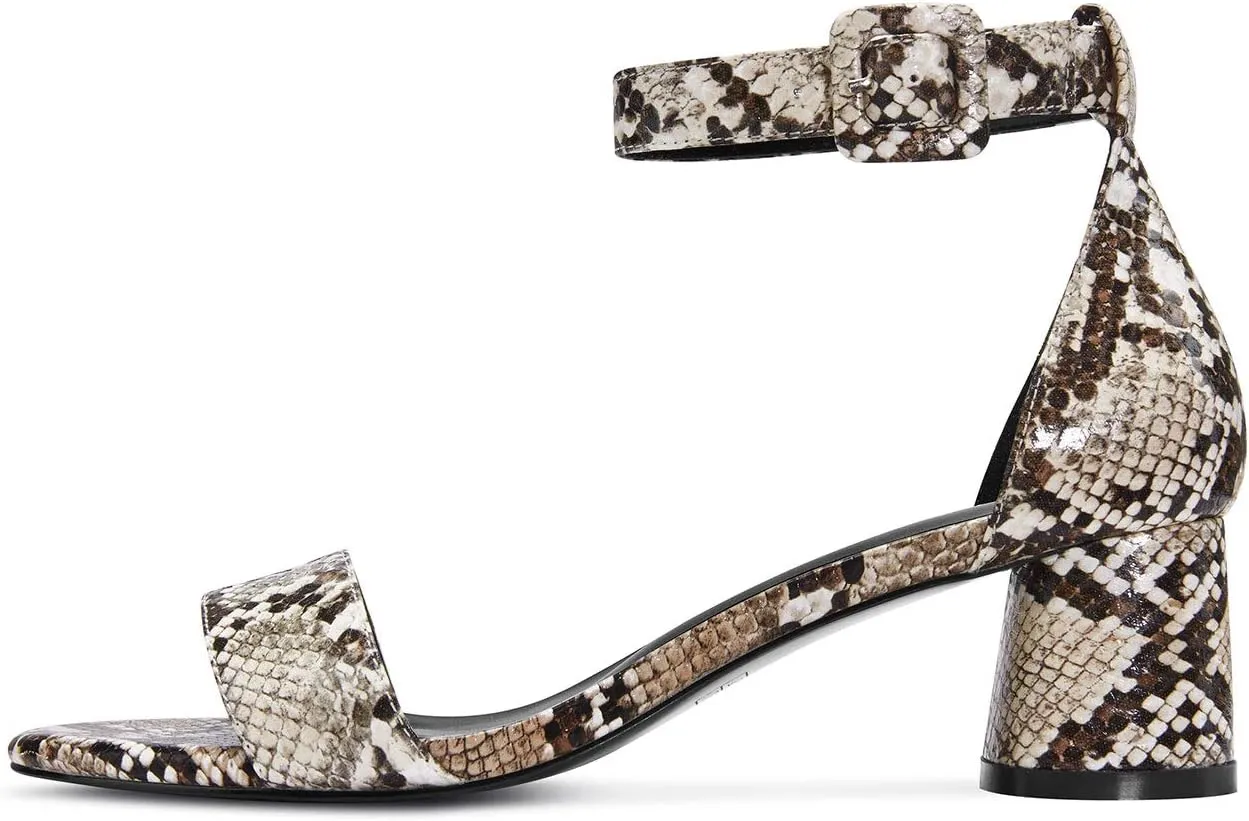 Castamere Womens Chunky Block Heel Sandals Ankle Strap Open Toe Buckle 5CM Heels Sandal