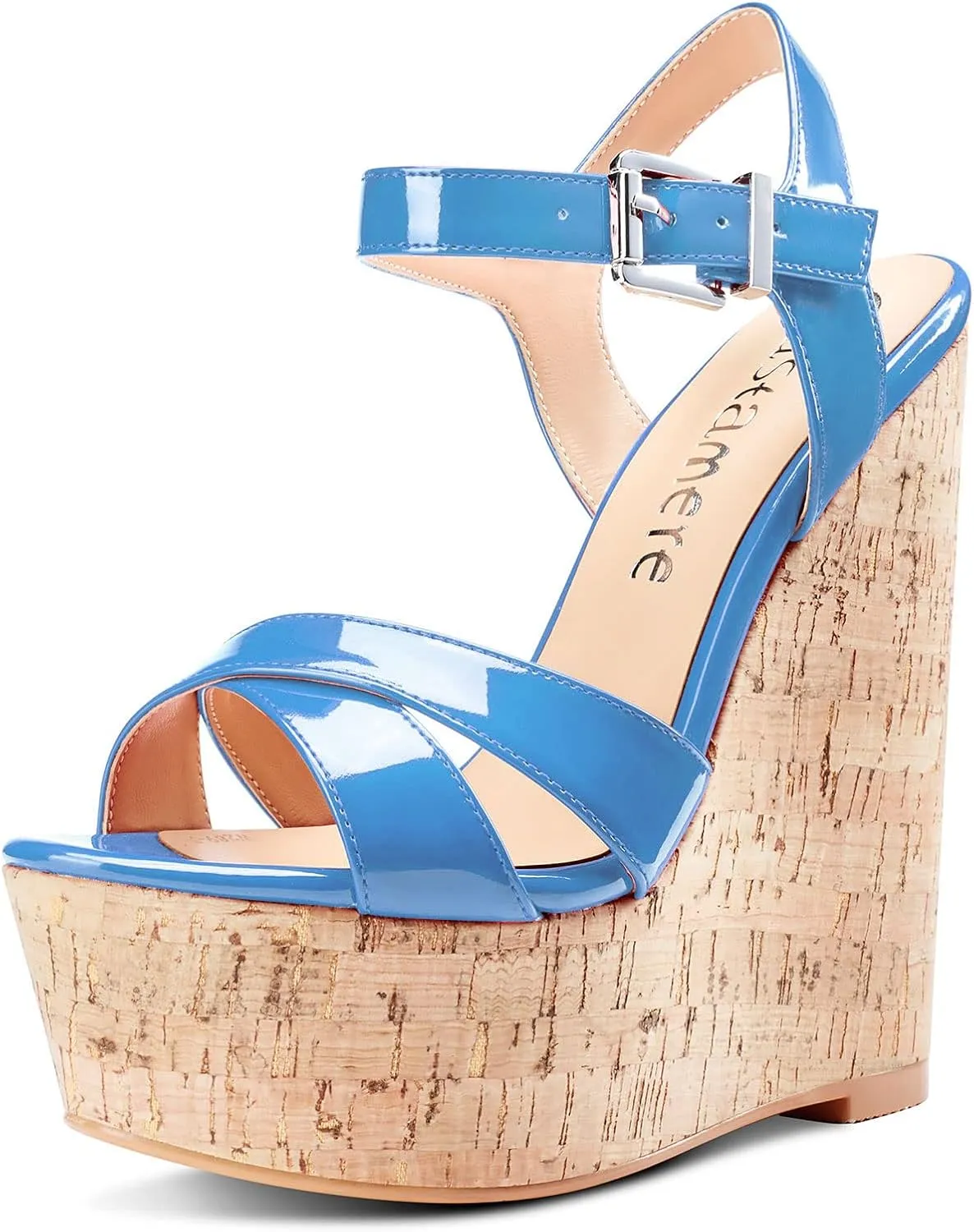 Castamere Womens High-Heel Platform Wedge Heel Sandals Slingback Sexy Ankle Strap Open Toe 16CM Heels