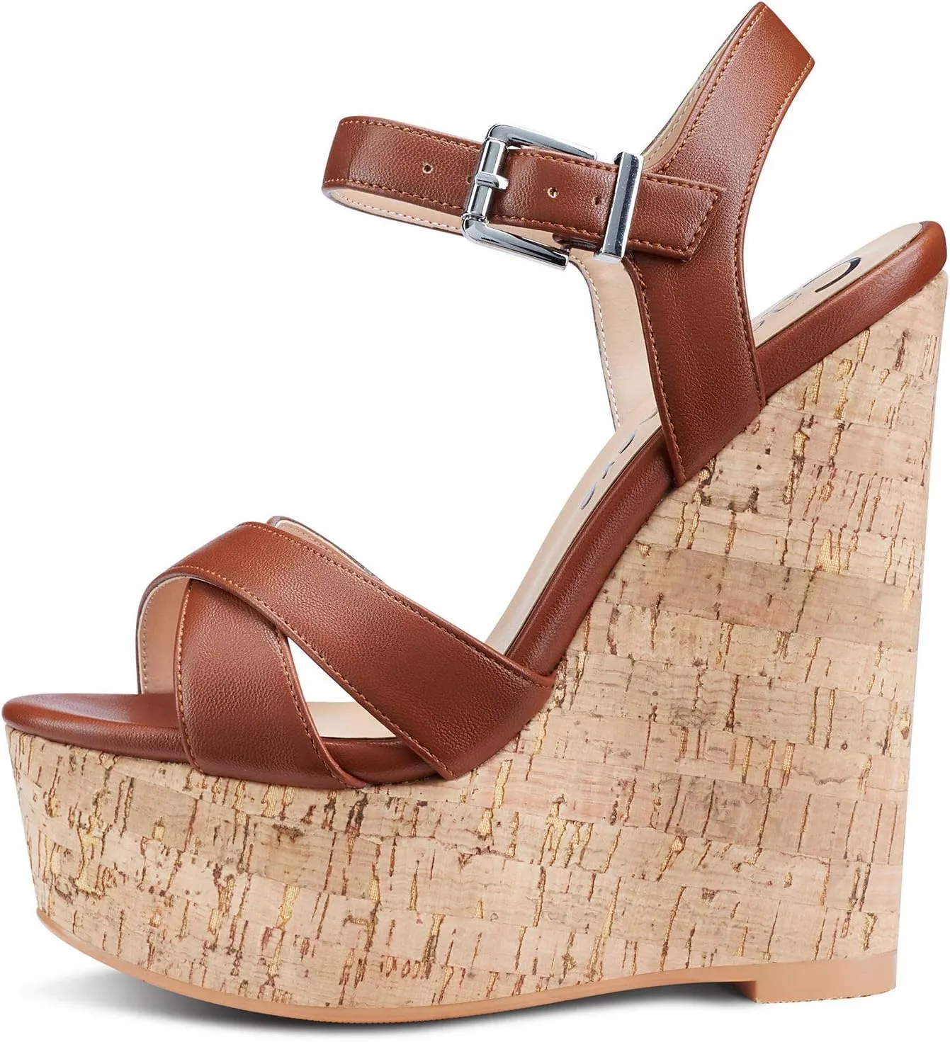Castamere Womens High-Heel Platform Wedge Heel Sandals Slingback Sexy Ankle Strap Open Toe 16CM Heels