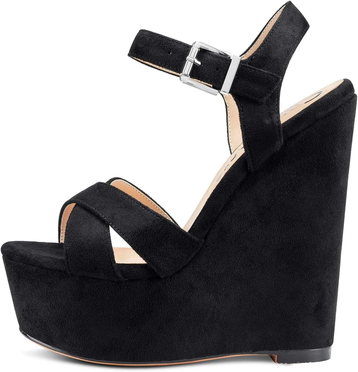 Castamere Womens High-Heel Platform Wedge Heel Sandals Slingback Sexy Ankle Strap Open Toe 16CM Heels