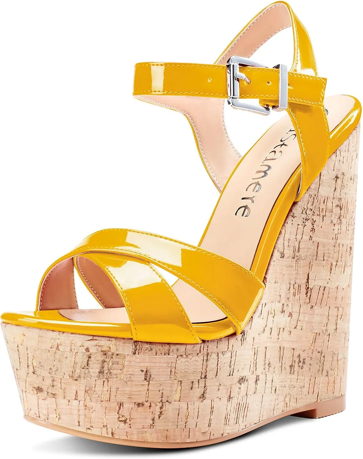 Castamere Womens High-Heel Platform Wedge Heel Sandals Slingback Sexy Ankle Strap Open Toe 16CM Heels