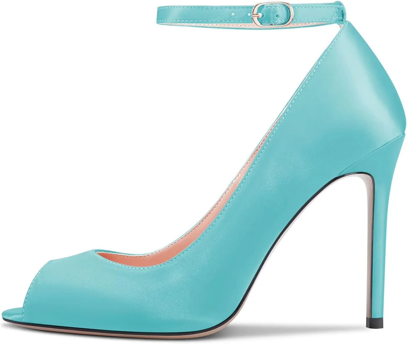Castamere Women's High Heel Stilettos Peep Open Toe Pumps Ankle Strap Dress Wedding Sandals 3.9 Inches Heels