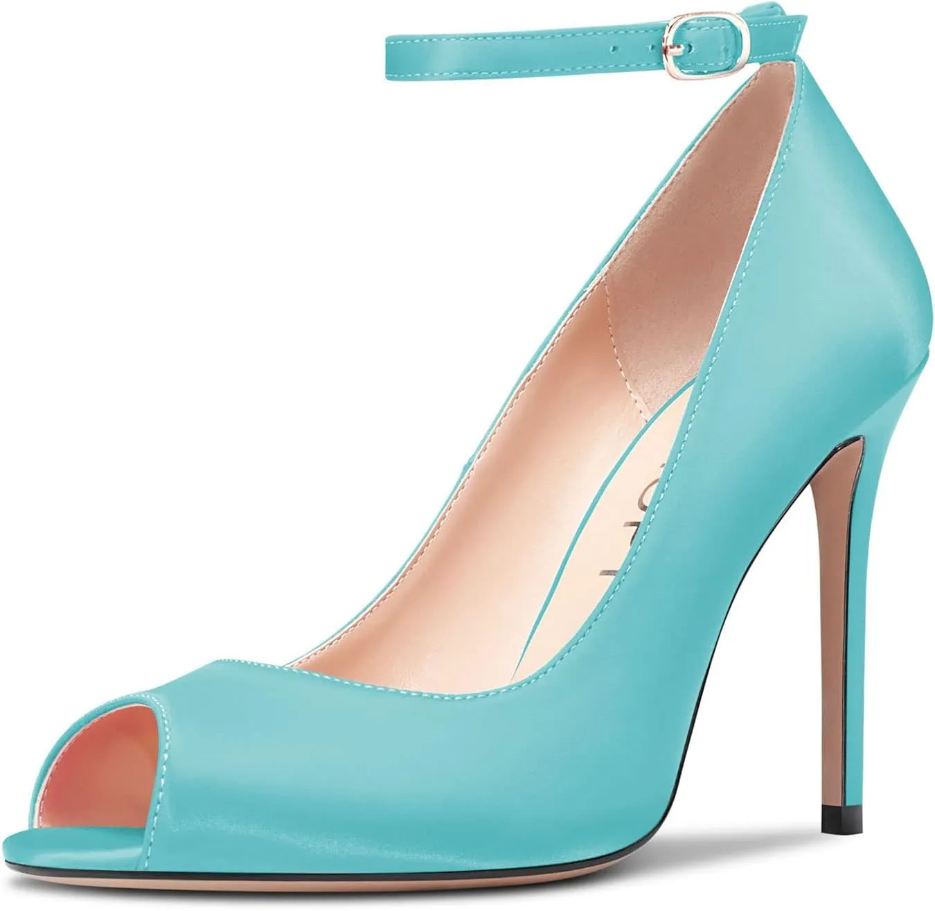 Castamere Women's High Heel Stilettos Peep Open Toe Pumps Ankle Strap Dress Wedding Sandals 3.9 Inches Heels