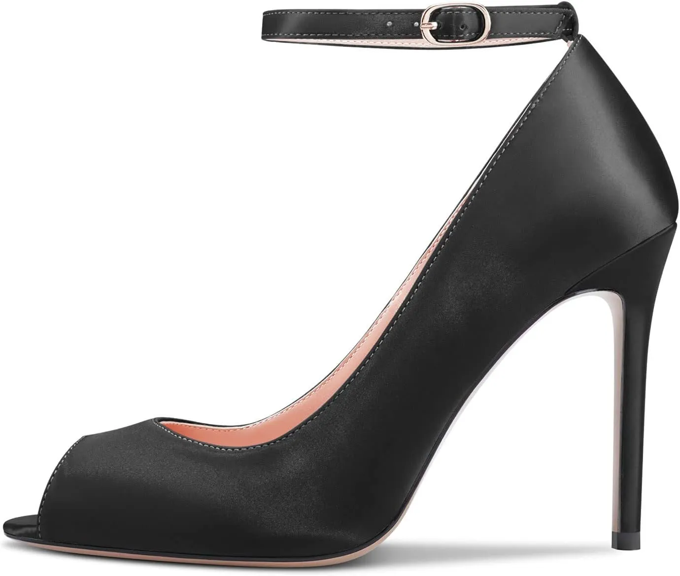 Castamere Women's High Heel Stilettos Peep Open Toe Pumps Ankle Strap Dress Wedding Sandals 3.9 Inches Heels