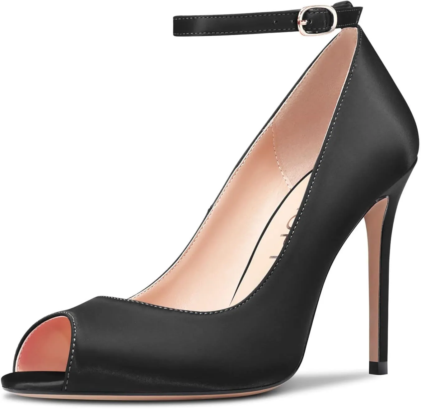 Castamere Women's High Heel Stilettos Peep Open Toe Pumps Ankle Strap Dress Wedding Sandals 3.9 Inches Heels