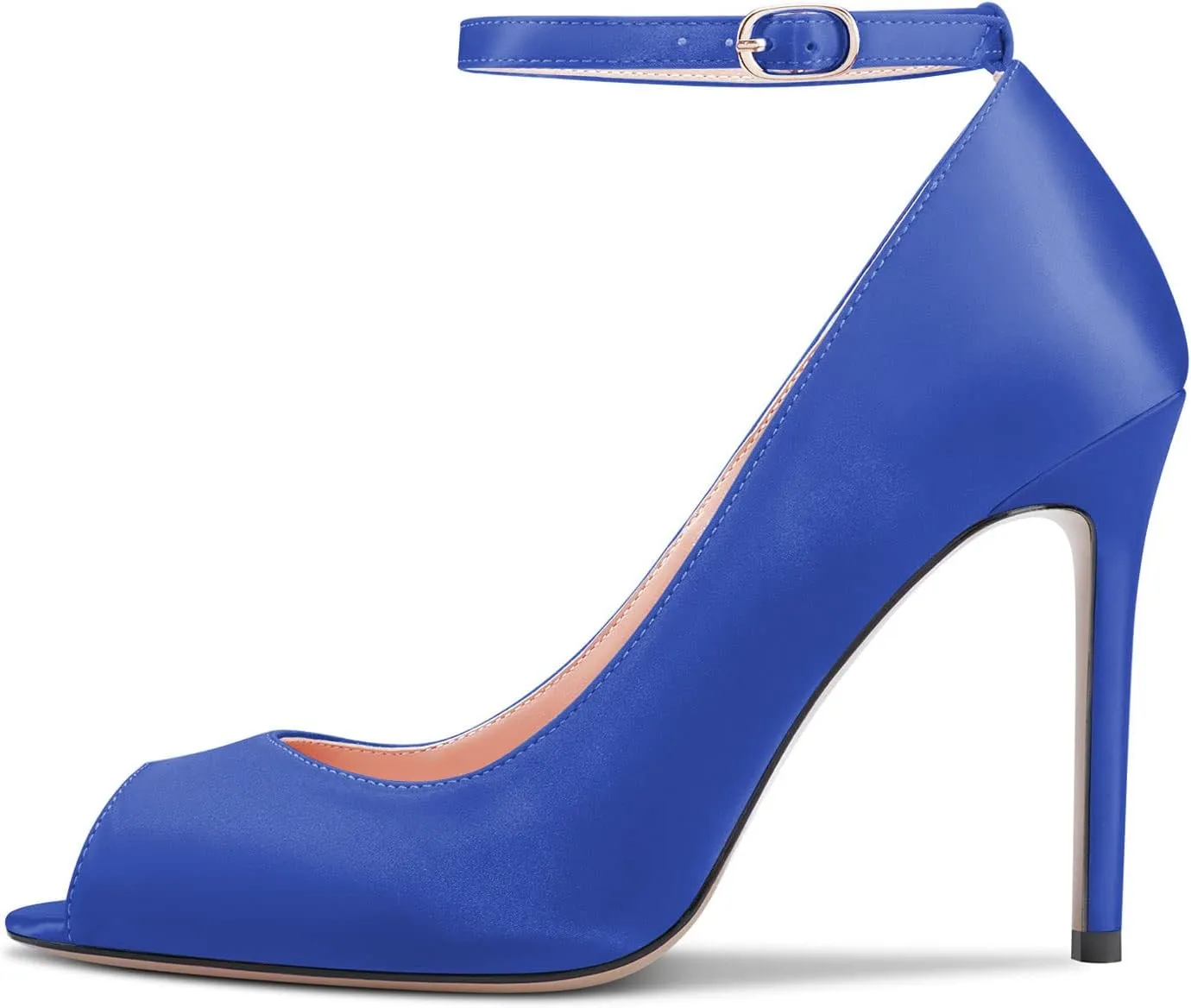 Castamere Women's High Heel Stilettos Peep Open Toe Pumps Ankle Strap Dress Wedding Sandals 3.9 Inches Heels