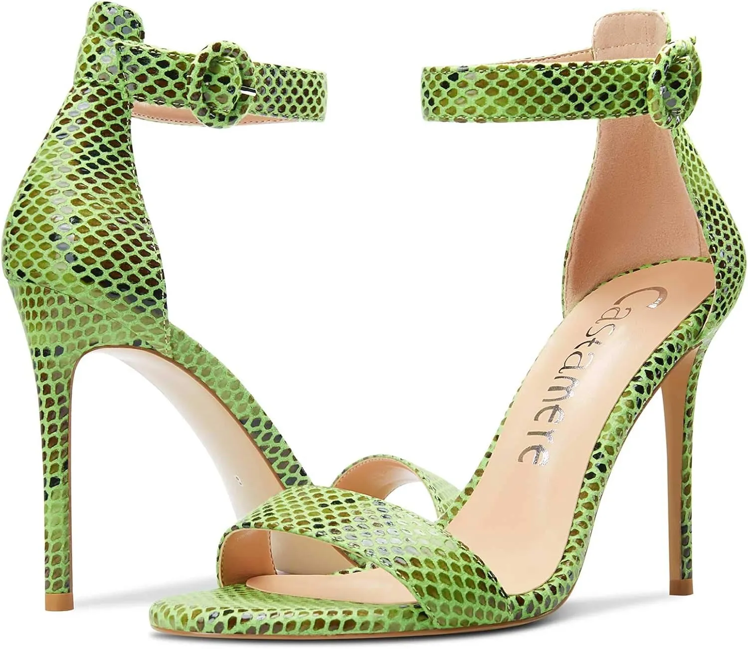 Castamere Womens High Heels Sandals Buckle Ankle Strap Open Toe Basic 10CM Stilettos Sandal