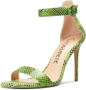 Castamere Womens High Heels Sandals Buckle Ankle Strap Open Toe Basic 10CM Stilettos Sandal