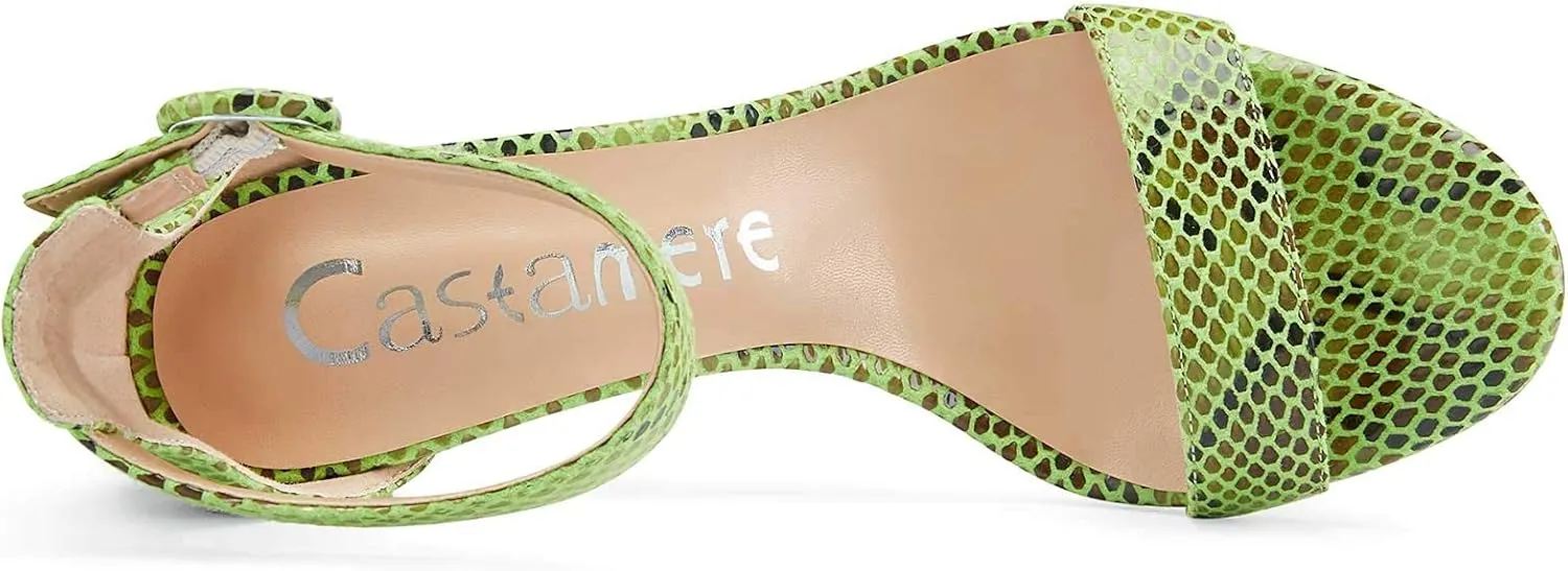 Castamere Womens High Heels Sandals Buckle Ankle Strap Open Toe Basic 10CM Stilettos Sandal