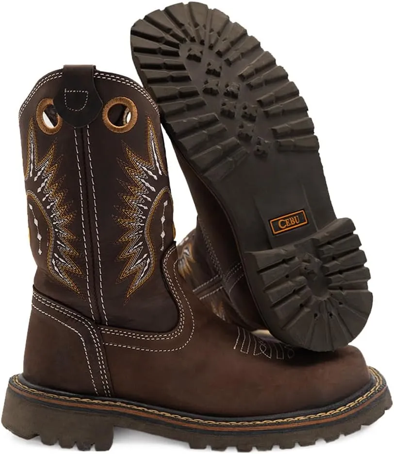 CEBU Men’s Tracker Composite Toe Work Boots – Lightweight, Slip Resistant, Oil Resistant, Genuine Leather