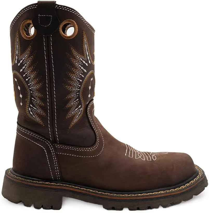 CEBU Men’s Tracker Composite Toe Work Boots – Lightweight, Slip Resistant, Oil Resistant, Genuine Leather