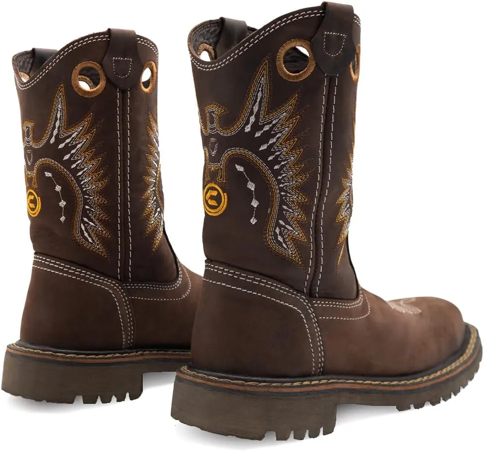 CEBU Men’s Tracker Composite Toe Work Boots – Lightweight, Slip Resistant, Oil Resistant, Genuine Leather