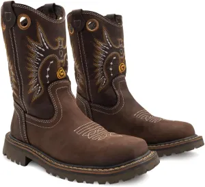 CEBU Men’s Tracker Composite Toe Work Boots – Lightweight, Slip Resistant, Oil Resistant, Genuine Leather