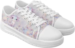 Classic Fashion Sneakers Canvas Shoes for Women Lace Up Low Top Canvas Casual Sneakers Lightweight Breathable Wide Toe Shoes