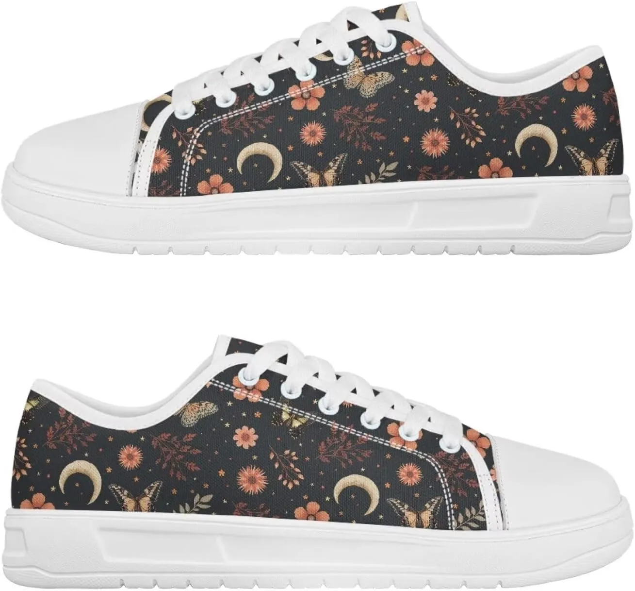 Classic Fashion Sneakers Canvas Shoes for Women Lace Up Low Top Canvas Casual Sneakers Lightweight Breathable Wide Toe Shoes
