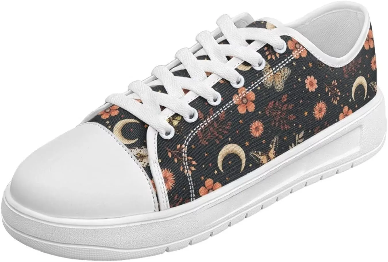 Classic Fashion Sneakers Canvas Shoes for Women Lace Up Low Top Canvas Casual Sneakers Lightweight Breathable Wide Toe Shoes