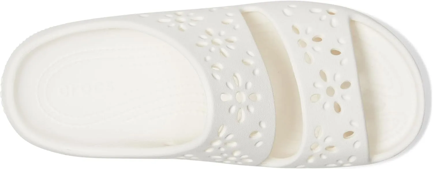 Crocs Unisex-Adult Classic Sandals 2.0 with Floral Cutout Design Slide