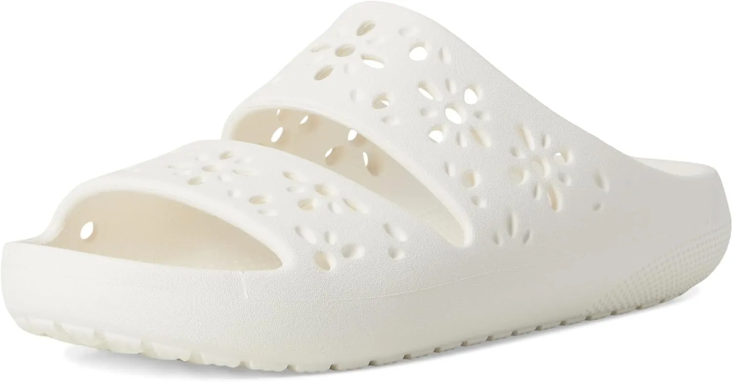 Crocs Unisex-Adult Classic Sandals 2.0 with Floral Cutout Design Slide