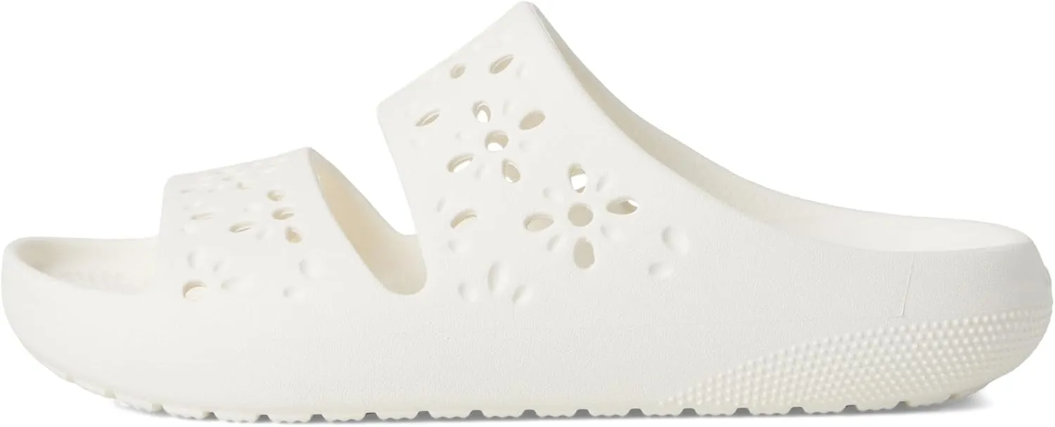 Crocs Unisex-Adult Classic Sandals 2.0 with Floral Cutout Design Slide