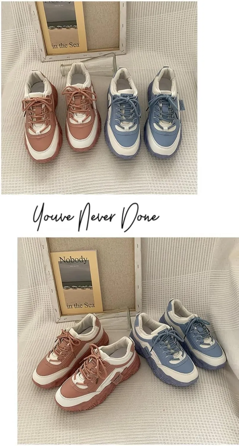 Cutecore Dad Shoes Y2K Kawaii Sneakers Casual Tennis Gym Fitness Outdoor Hiking Comfortable Chunky Platform for Women Trendy Preppy Back to School Gift for Girls Granddaughter in Campus
