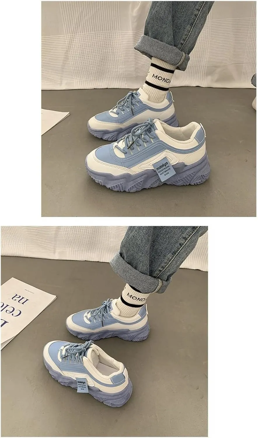 Cutecore Dad Shoes Y2K Kawaii Sneakers Casual Tennis Gym Fitness Outdoor Hiking Comfortable Chunky Platform for Women Trendy Preppy Back to School Gift for Girls Granddaughter in Campus