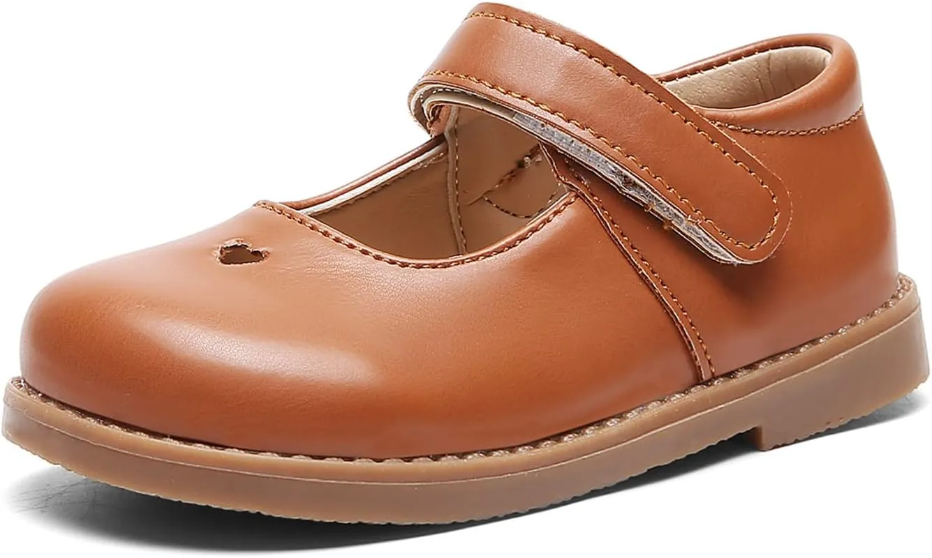 DADAWEN Girl's Classic Mary Jane Flats School Uniform Shoes Dress Shoes Party Wedding Shoes