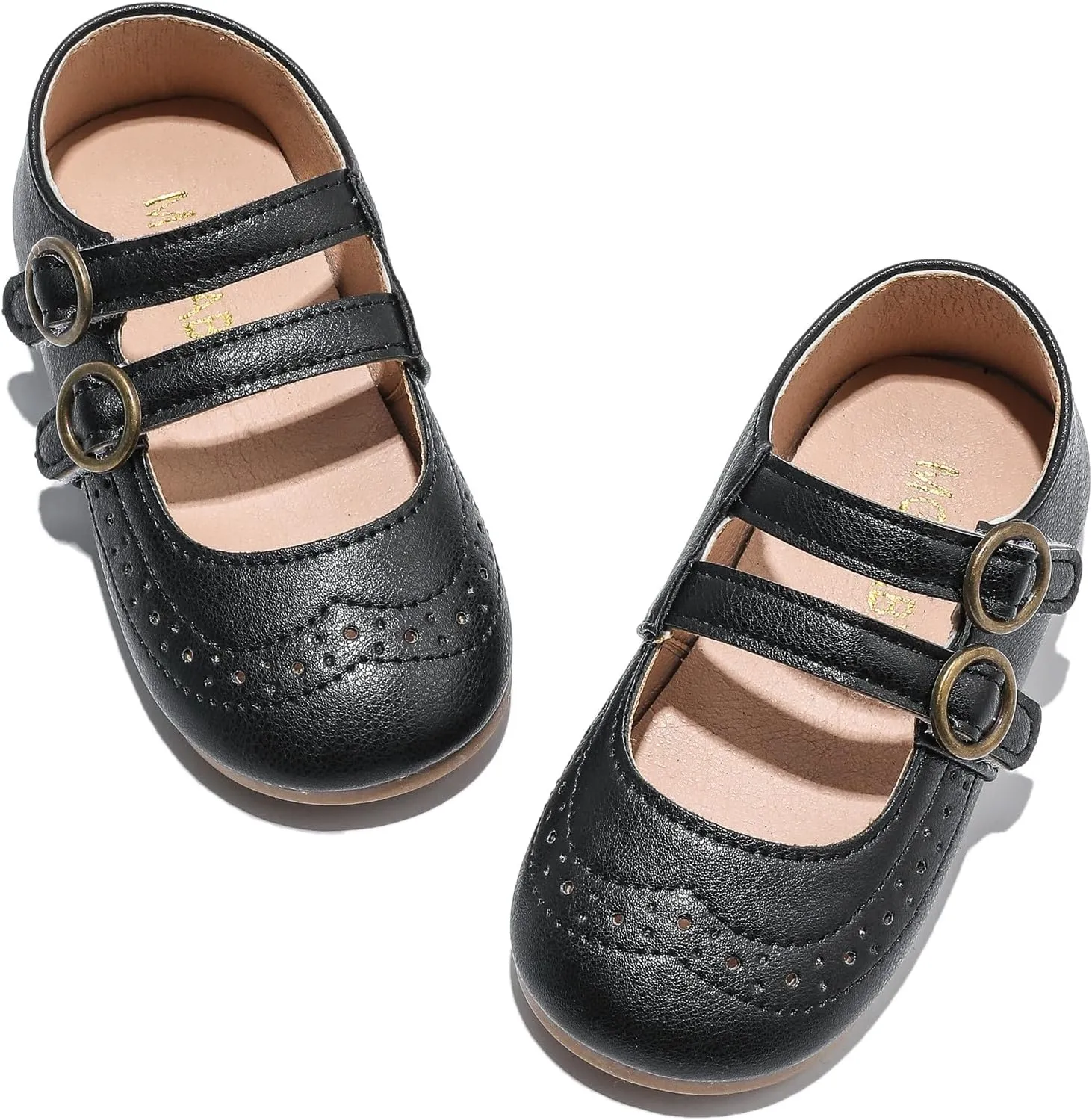 DADAWEN Girl's Classic Mary Jane Flats School Uniform Shoes Dress Shoes Party Wedding Shoes
