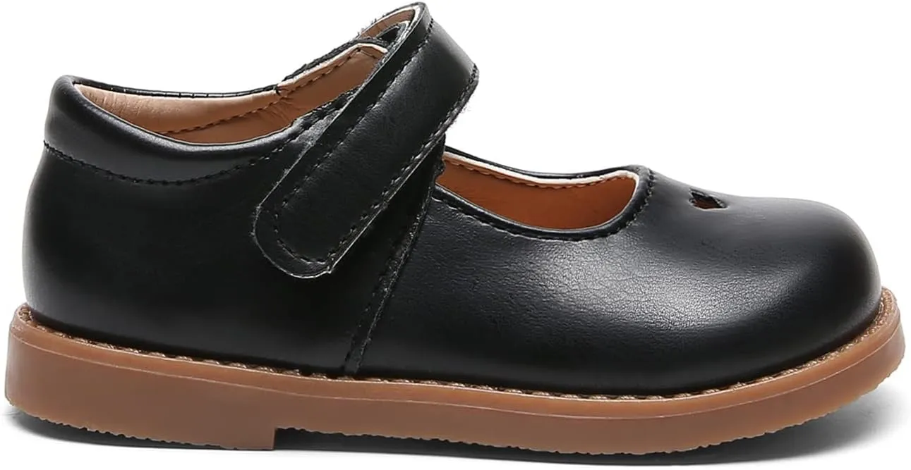 DADAWEN Girl's Classic Mary Jane Flats School Uniform Shoes Dress Shoes Party Wedding Shoes