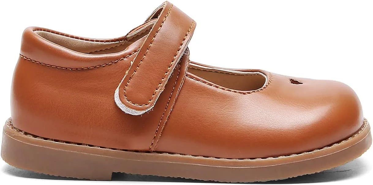 DADAWEN Girl's Classic Mary Jane Flats School Uniform Shoes Dress Shoes Party Wedding Shoes