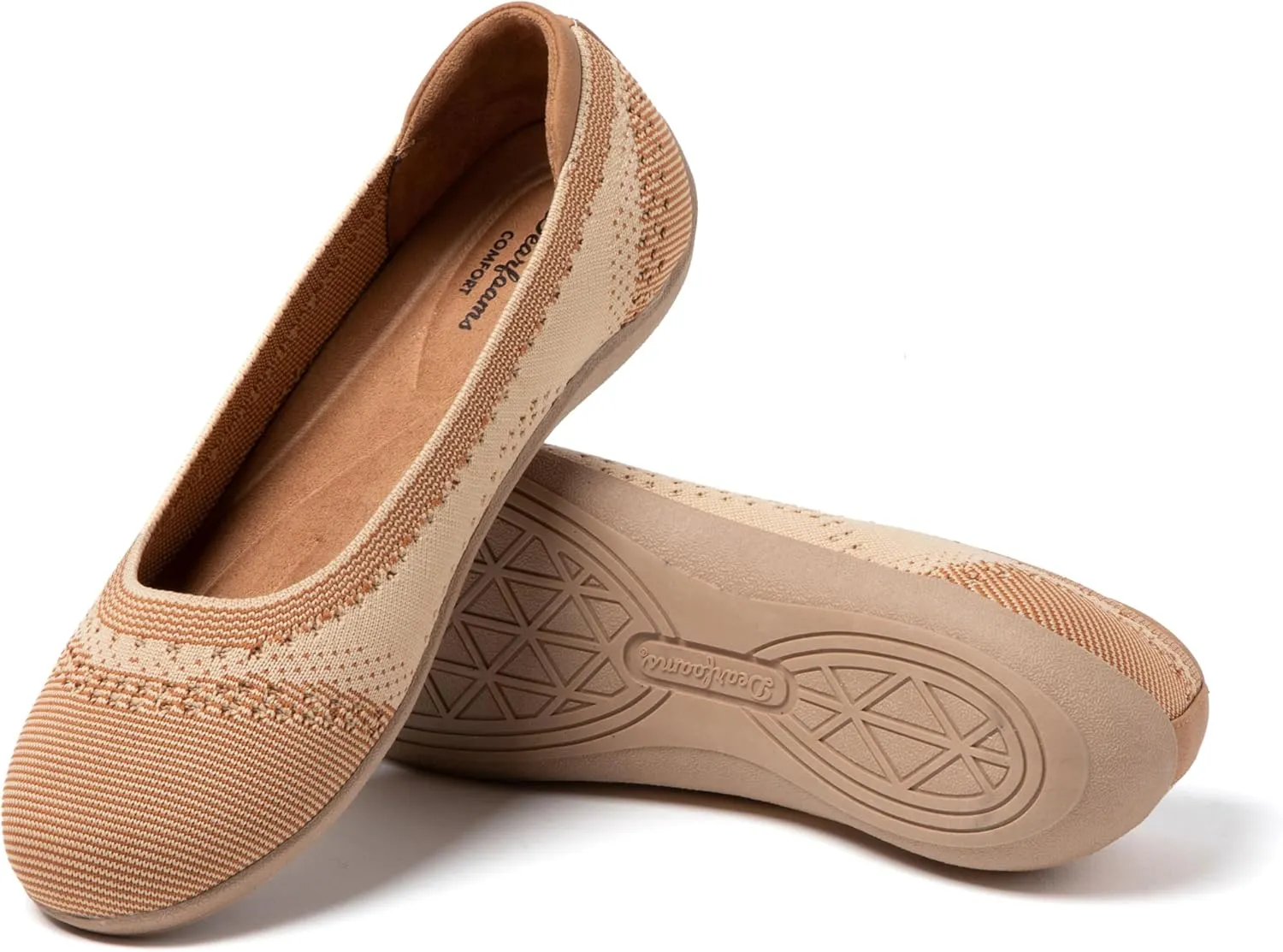 Dearfoams Women's Misty Fashion Casual Slip on - Ballet Flat with Breathability, Comfort, and Arch Support
