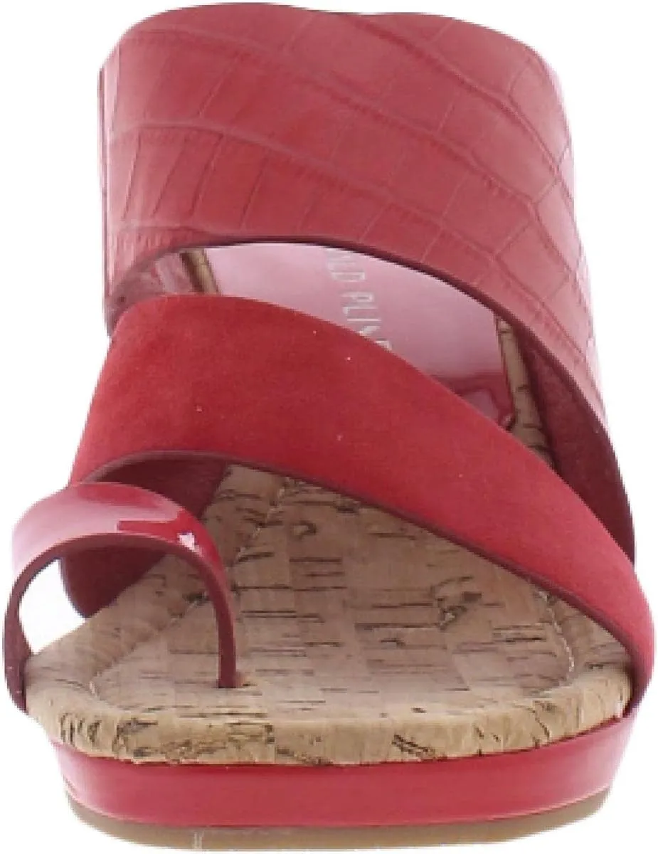 Donald J. Pliner Womens Montce Leather Patent Slide Sandals
