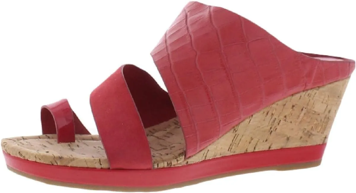 Donald J. Pliner Womens Montce Leather Patent Slide Sandals