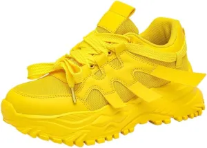 Dopamine Chunky Sneakers for Women & Girls - Breathable Mesh Platform Cute Shoes for Back to School, Beach Travel, Retro Y2K Streetwear, Comfy Trendy Everyday Minimalist Aesthetic, Hiking