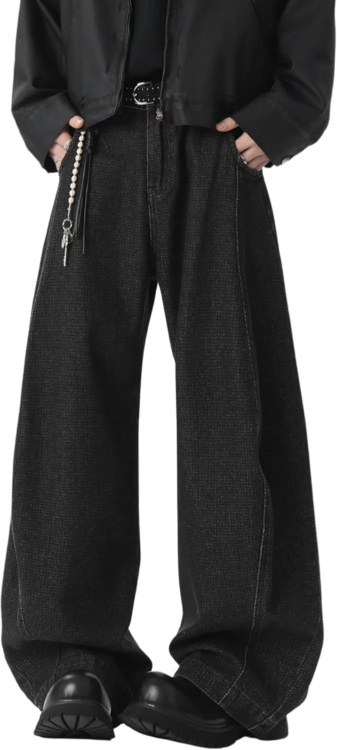 DOSLAVIDA Baggy Jeans Y2K Jnco Jeans Hip Hop Vintage Denim Pants Skater Casual Wide Leg Trousers