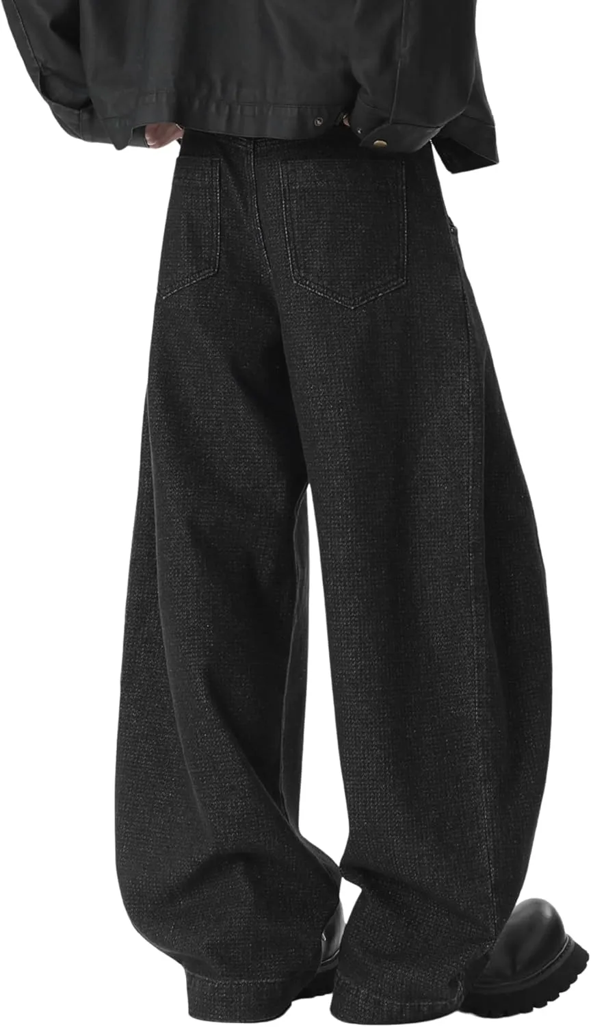 DOSLAVIDA Baggy Jeans Y2K Jnco Jeans Hip Hop Vintage Denim Pants Skater Casual Wide Leg Trousers