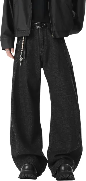 DOSLAVIDA Baggy Jeans Y2K Jnco Jeans Hip Hop Vintage Denim Pants Skater Casual Wide Leg Trousers