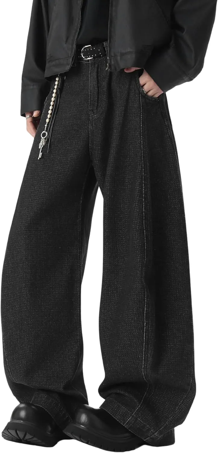 DOSLAVIDA Baggy Jeans Y2K Jnco Jeans Hip Hop Vintage Denim Pants Skater Casual Wide Leg Trousers