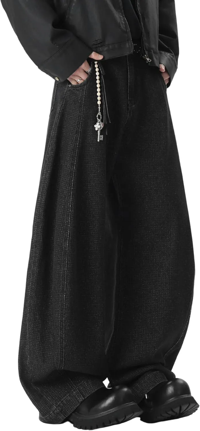 DOSLAVIDA Baggy Jeans Y2K Jnco Jeans Hip Hop Vintage Denim Pants Skater Casual Wide Leg Trousers