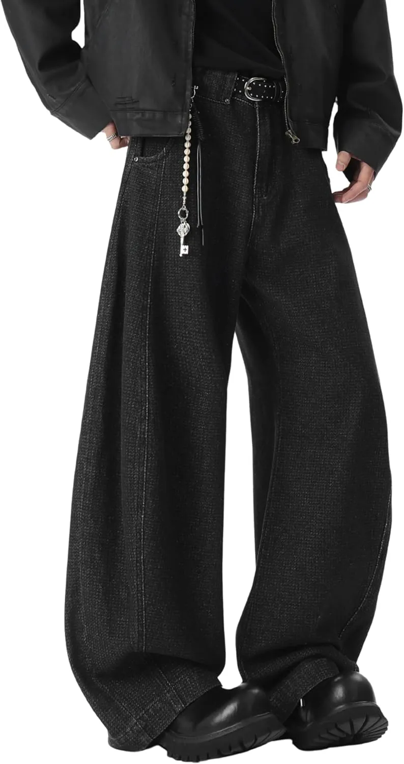 DOSLAVIDA Baggy Jeans Y2K Jnco Jeans Hip Hop Vintage Denim Pants Skater Casual Wide Leg Trousers